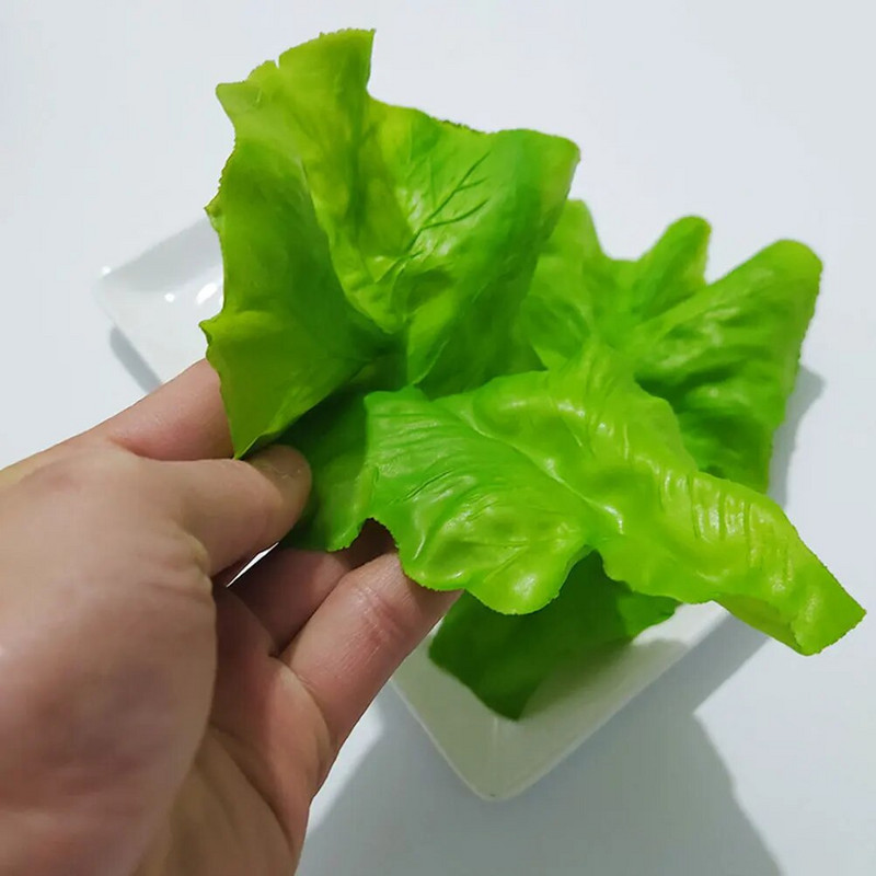 Umjetni listovi salate od 3 kom, ukrasi od povrća, simulacija zelenila za salatu, lišće povrća, realističan vijenac Dekor Trgovina hranom