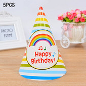 10 bucăți pălărie curcubeu pentru petrecere de aniversare pentru copii, decorare pentru coroană, șapcă de hârtie, model de desene animate, festival, pălărie colorată de ziua de naștere