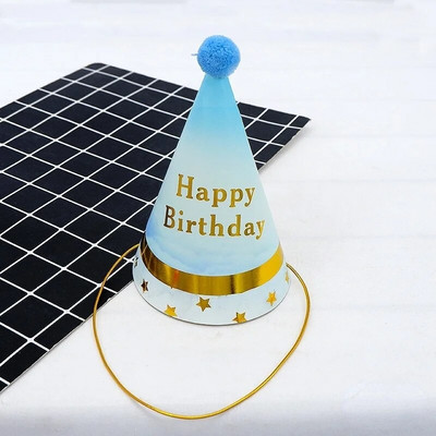 1db Hot Stamping Rainbow plüssgolyó születésnapi sapka gyerekeknek felnőtt születésnapi kalap party dekorációs kellékek