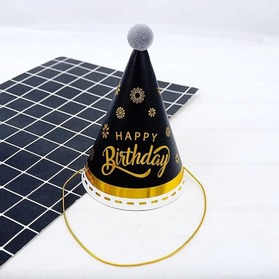 1db Hot Stamping Rainbow plüssgolyó születésnapi sapka gyerekeknek felnőtt születésnapi kalap party dekorációs kellékek