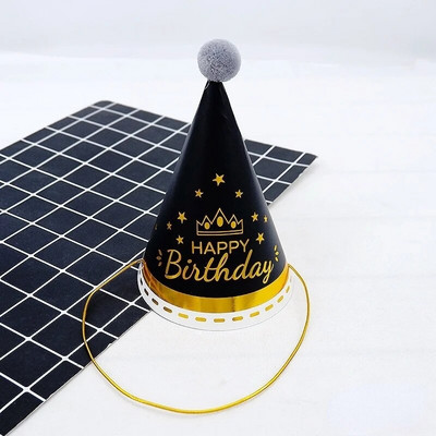 1db Hot Stamping Rainbow plüssgolyó születésnapi sapka gyerekeknek felnőtt születésnapi kalap party dekorációs kellékek