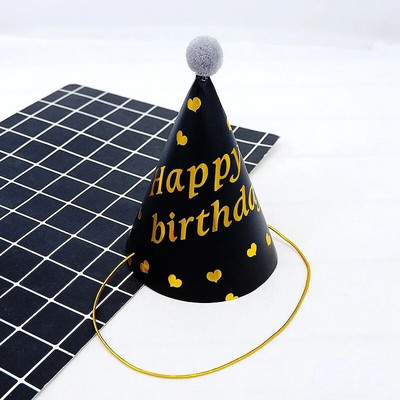 1db Hot Stamping Rainbow plüssgolyó születésnapi sapka gyerekeknek felnőtt születésnapi kalap party dekorációs kellékek