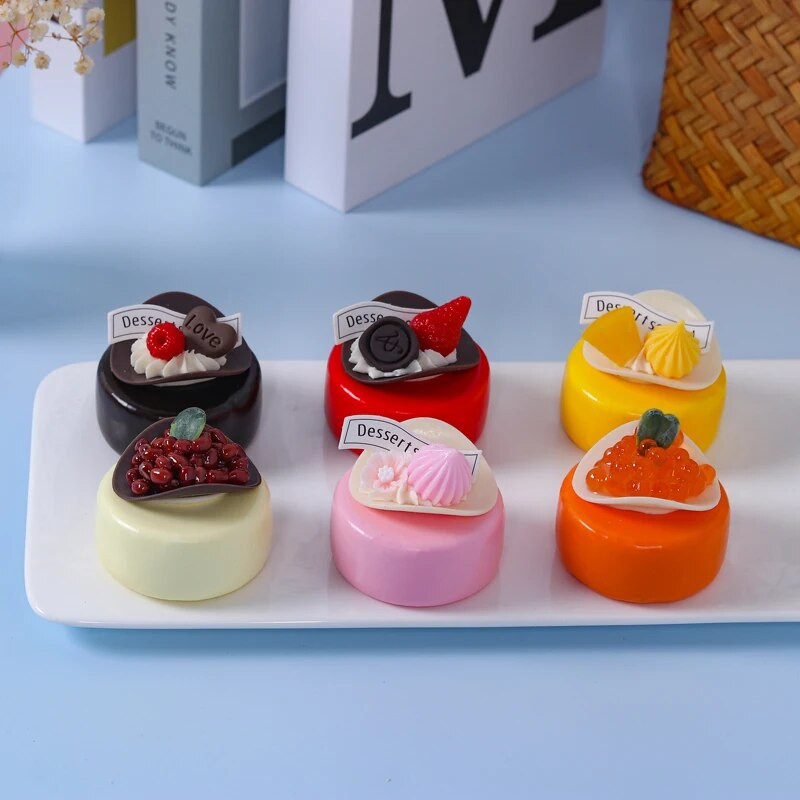 1 db Műgyümölcs torta sütik Hamis étel dekorációs fotózás Pro ételszimulációs tortamodell Tea asztaldísz FCYY-072
