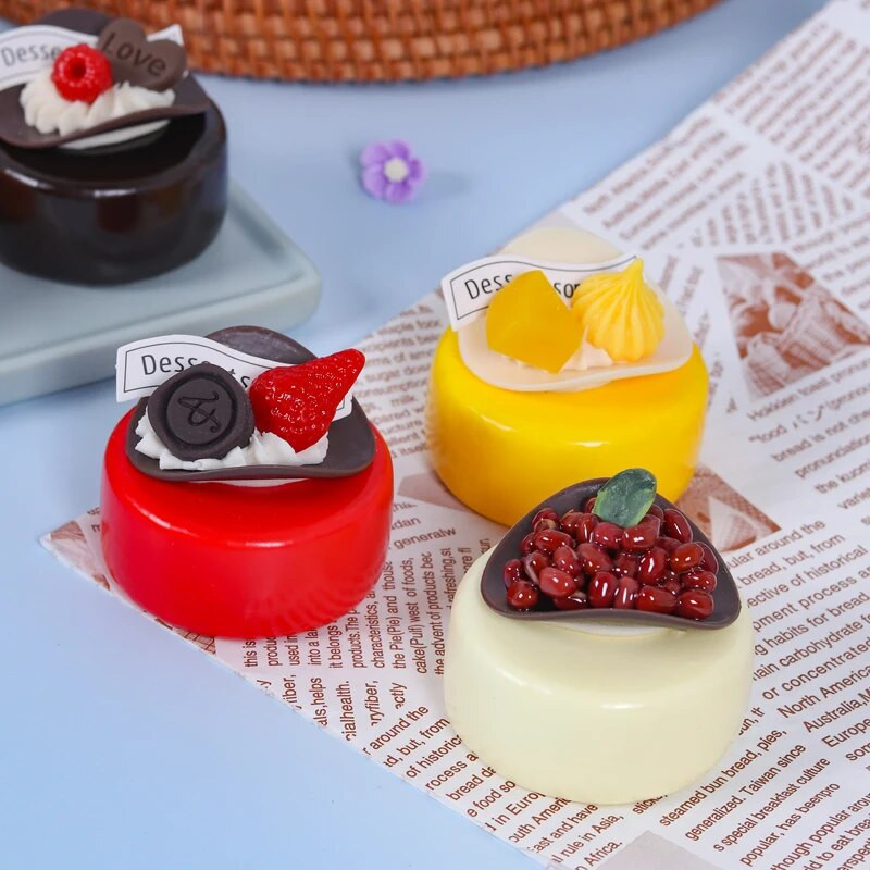 1 db Műgyümölcs torta sütik Hamis étel dekorációs fotózás Pro ételszimulációs tortamodell Tea asztaldísz FCYY-072