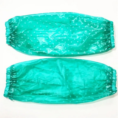 Manșon PVC rezistent la apă Manșon lung pentru bucătărie de uz casnic Anti-ulei Manșon pentru adulți, pur impermeabil, transparent cu buline