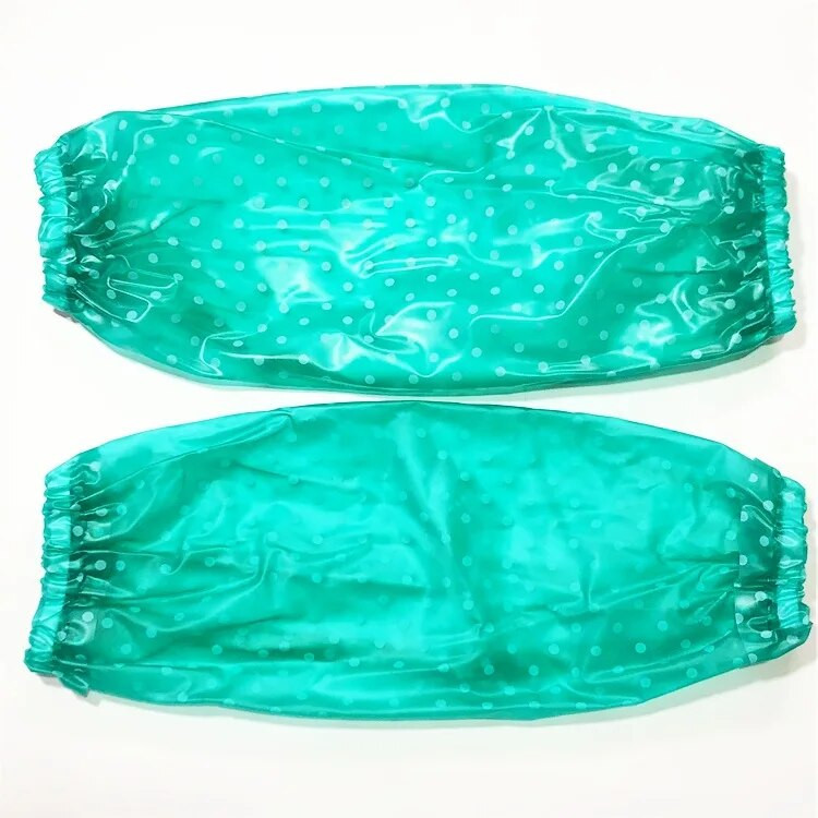 Manșon PVC rezistent la apă Manșon lung pentru bucătărie de uz casnic Anti-ulei Manșon pentru adulți, pur impermeabil, transparent cu buline