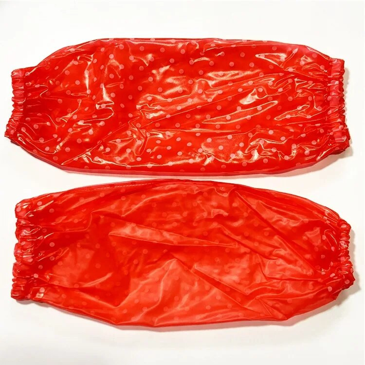 Manșon PVC rezistent la apă Manșon lung pentru bucătărie de uz casnic Anti-ulei Manșon pentru adulți, pur impermeabil, transparent cu buline