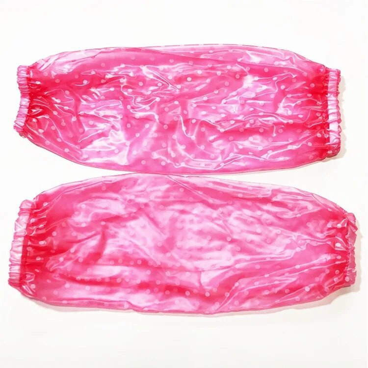 Manșon PVC rezistent la apă Manșon lung pentru bucătărie de uz casnic Anti-ulei Manșon pentru adulți, pur impermeabil, transparent cu buline