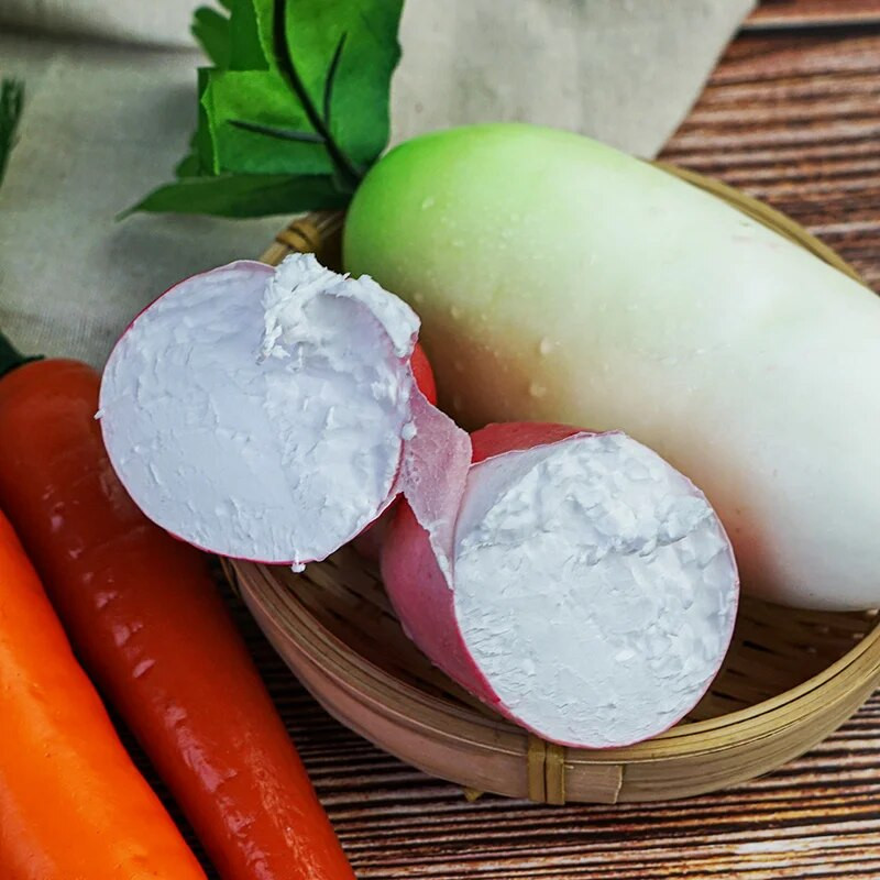Mesterséges PVC fehér retek Sárgarépa Zöldségek Otthoni díszek fényképezési kellékek Szimuláció Kézműves ételek fotózás kellékek Lakásdekoráció