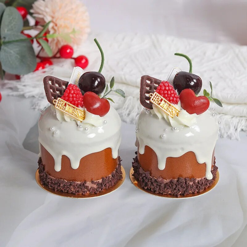 1 db mesterséges kínai stílusú torta hamis étel dekoráció fotózás Pro étel szimuláció tortamodell Tea asztaldísz FCYY-064