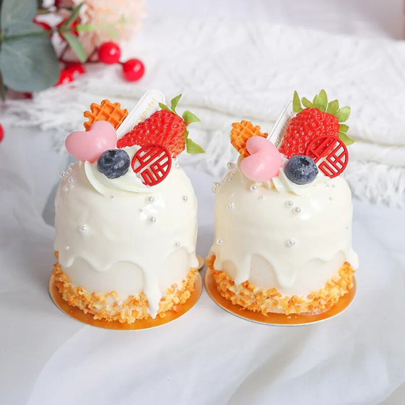1 db mesterséges kínai stílusú torta hamis étel dekoráció fotózás Pro étel szimuláció tortamodell Tea asztaldísz FCYY-064