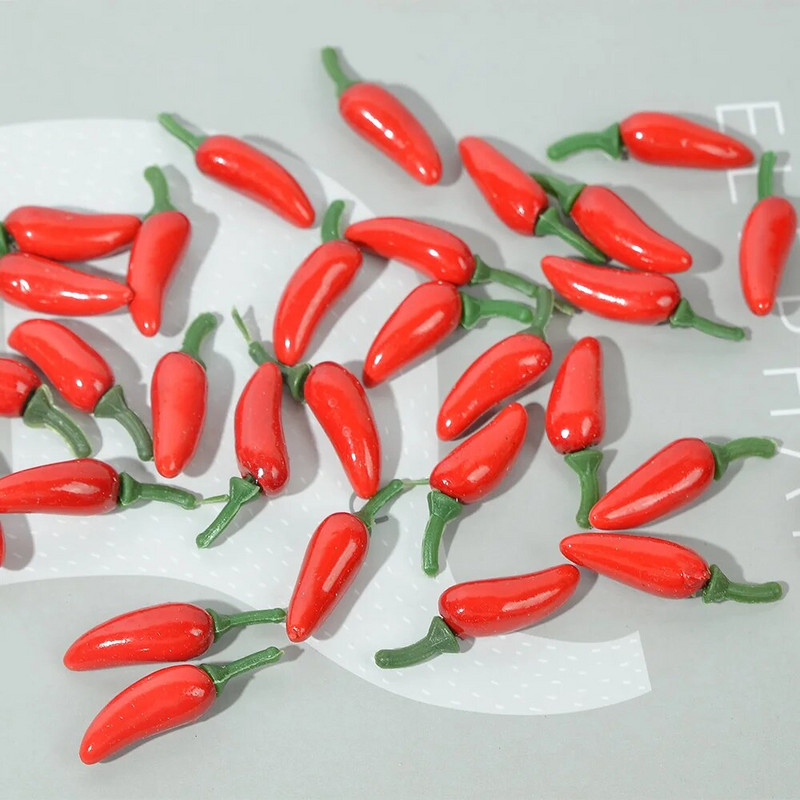 100 de bucăți de boabe mici de chili roșii, model de flori artificiale din plastic, stamine perlate, decorațiuni de nuntă, pentru grădină, transport gratuit