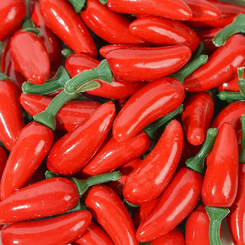 100 de bucăți de boabe mici de chili roșii, model de flori artificiale din plastic, stamine perlate, decorațiuni de nuntă, pentru grădină, transport gratuit