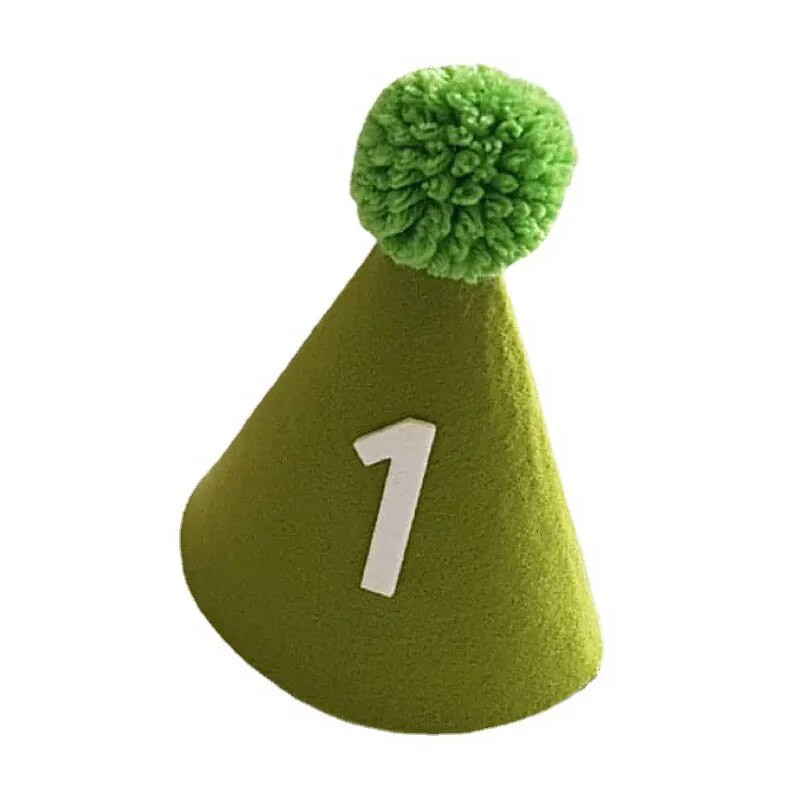 Retro gyerekek születésnapi kalap 1. baba fiú lányok filc golyós sapkák gyerek fejpánt baba zuhany parti dekoráció sapkák fotó kellékek