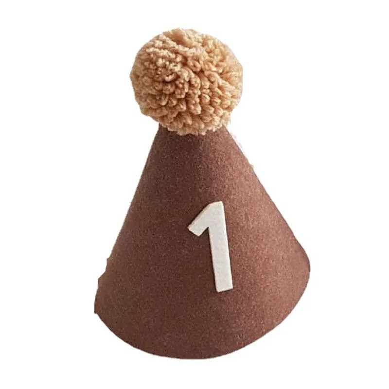 Retro gyerekek születésnapi kalap 1. baba fiú lányok filc golyós sapkák gyerek fejpánt baba zuhany parti dekoráció sapkák fotó kellékek