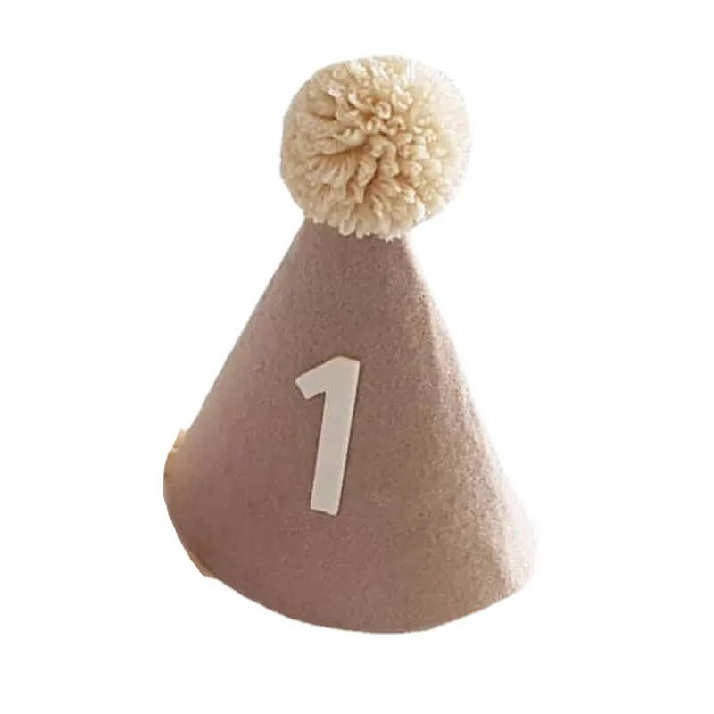 Retro gyerekek születésnapi kalap 1. baba fiú lányok filc golyós sapkák gyerek fejpánt baba zuhany parti dekoráció sapkák fotó kellékek