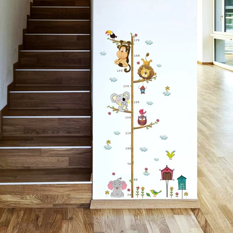 Animacinio filmo aukščio matavimo sienos lipdukas, skirtas mažiems vaikams, augimo diagramos lipdukas Vaikų kambario dekoravimo laivas