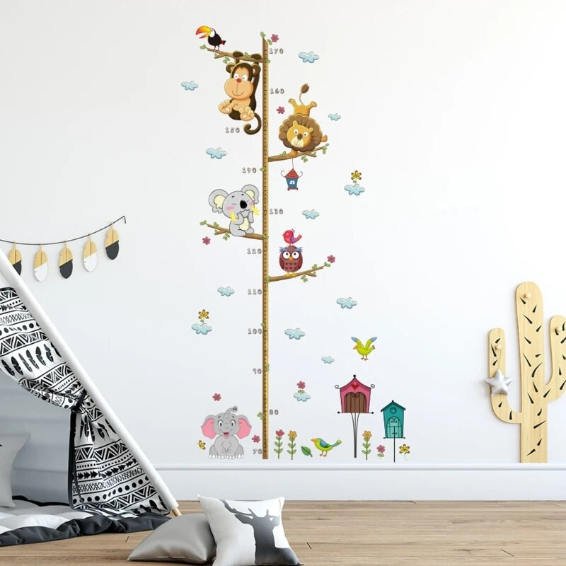 Animacinio filmo aukščio matavimo sienos lipdukas, skirtas mažiems vaikams, augimo diagramos lipdukas Vaikų kambario dekoravimo laivas