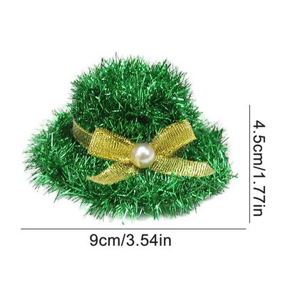 1vnt Saint Patricks Day Hat Green Clover Top Caps Cosplay Kostiumas Patricks St Dekoratyvinis galvos apdangalas žalias