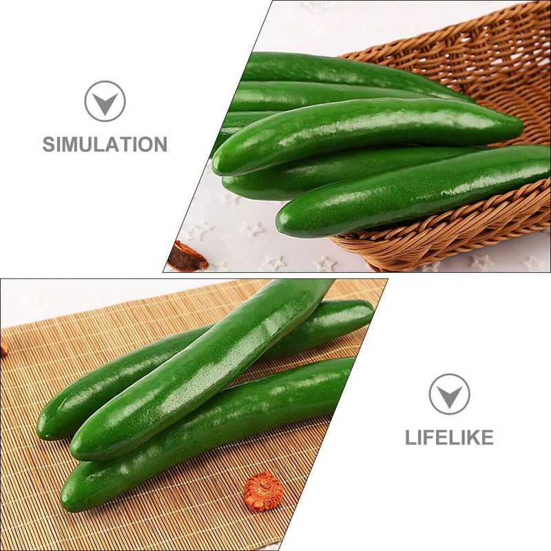 2 db Szimulációs uborka fal Élethű modellek díszíteni uborkát hamis hab étterem bemutató kellékek növényi kellékek