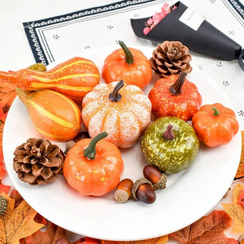 50Pcs Τεχνητή κολοκύθα Φθινοπωρινή Ψεύτικη Προσομοίωση Λαχανικά Happy Halloween Decoration for Home Halloween Props DIY Crafts