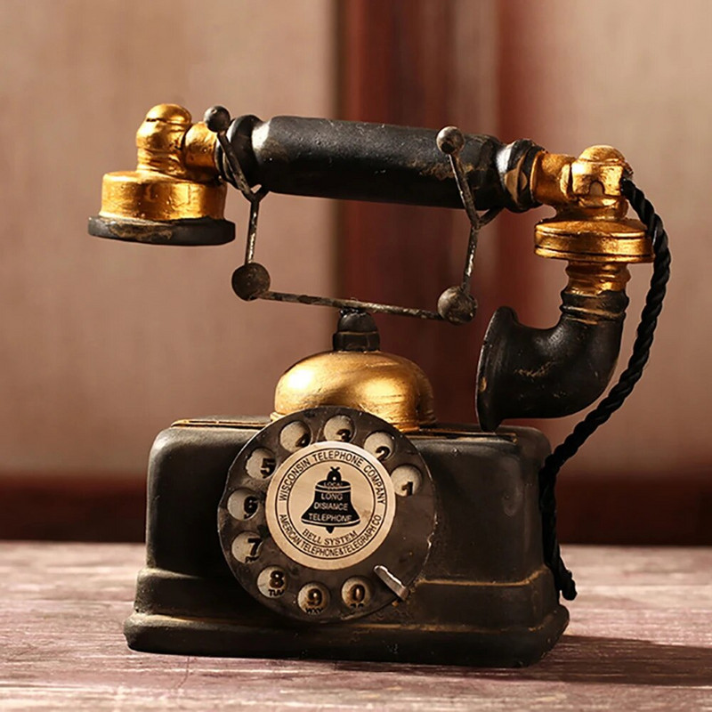 Europska retro smola Vintage telefon Dnevni boravak Kafić Dekoracija doma Ornament Kreativno za uredski izlog Rukotvorine Naklonost za zabavu