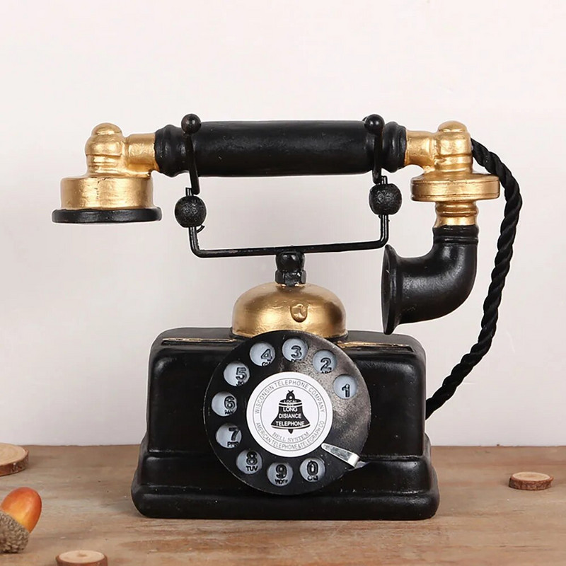 Europska retro smola Vintage telefon Dnevni boravak Kafić Dekoracija doma Ornament Kreativno za uredski izlog Rukotvorine Naklonost za zabavu