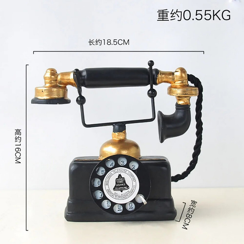 Europska retro smola Vintage telefon Dnevni boravak Kafić Dekoracija doma Ornament Kreativno za uredski izlog Rukotvorine Naklonost za zabavu