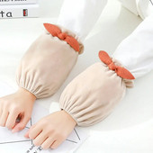 Šiltos pliušinės antifouling rankovės, skirtos rudeniui, žiemai, trumpoms moterims, studentėms, suaugusiems, namų biuro valymui, rankovėms mielos viršutinės rankovės ZD68