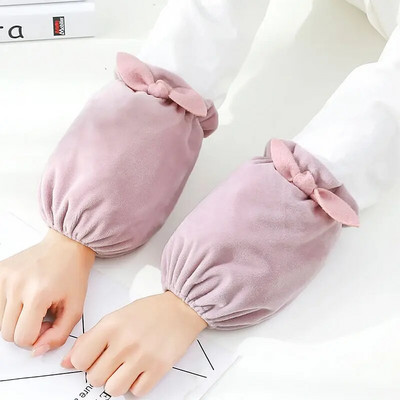 Šiltos pliušinės antifouling rankovės, skirtos rudeniui, žiemai, trumpoms moterims, studentėms, suaugusiems, namų biuro valymui, rankovėms mielos viršutinės rankovės ZD68