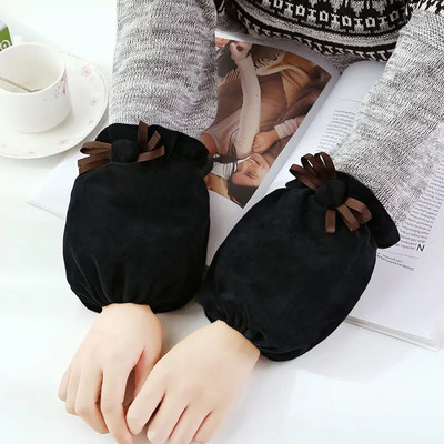 Šiltos pliušinės antifouling rankovės, skirtos rudeniui, žiemai, trumpoms moterims, studentėms, suaugusiems, namų biuro valymui, rankovėms mielos viršutinės rankovės ZD68