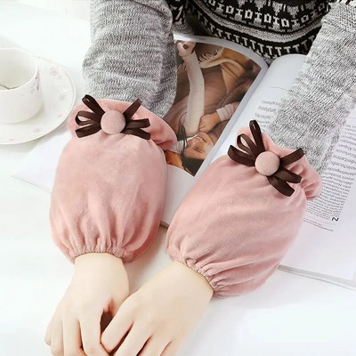 Šiltos pliušinės antifouling rankovės, skirtos rudeniui, žiemai, trumpoms moterims, studentėms, suaugusiems, namų biuro valymui, rankovėms mielos viršutinės rankovės ZD68