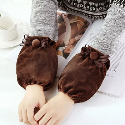 Šiltos pliušinės antifouling rankovės, skirtos rudeniui, žiemai, trumpoms moterims, studentėms, suaugusiems, namų biuro valymui, rankovėms mielos viršutinės rankovės ZD68
