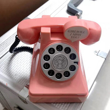 Σοφίτα αμερικανικό vintage επιτοίχιο ροζ μοντέλο τηλεφώνου, διακόσμηση σαλονιού, δημιουργική διακόσμηση καφέ μπαρ για διακόσμηση σπιτιού