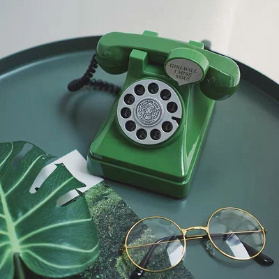 Loft American vintage viseći ružičasti model telefona na zidu, dekoracija dnevne sobe, kreativna dekoracija kafića za dom