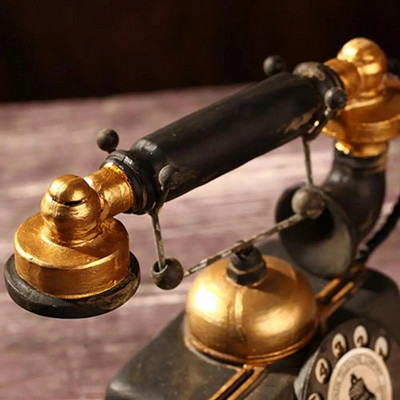Model de telefon din rășină pentru decorarea casei de epocă nou model de telefon artizanal în miniatură, recuzită pentru fotografie, gospodărie generală, cafenea, bar, librărie, decorare