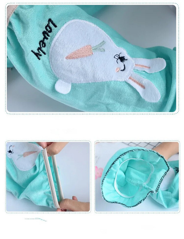 1 par kratkih dugih flaneliranih kaputa iz crtića zeca Zimski kaputi otporni na prašinu, rukavi, manšete, narukavi, pribor za čišćenje doma ND 033