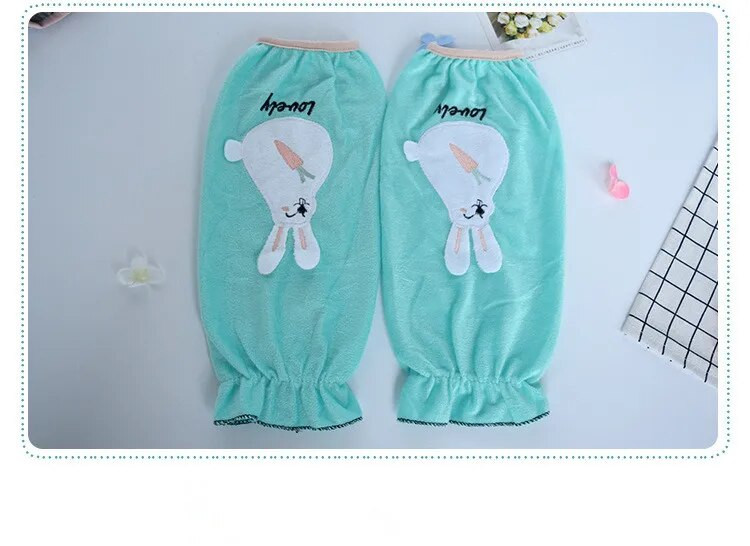 1 par kratkih dugih flaneliranih kaputa iz crtića zeca Zimski kaputi otporni na prašinu, rukavi, manšete, narukavi, pribor za čišćenje doma ND 033