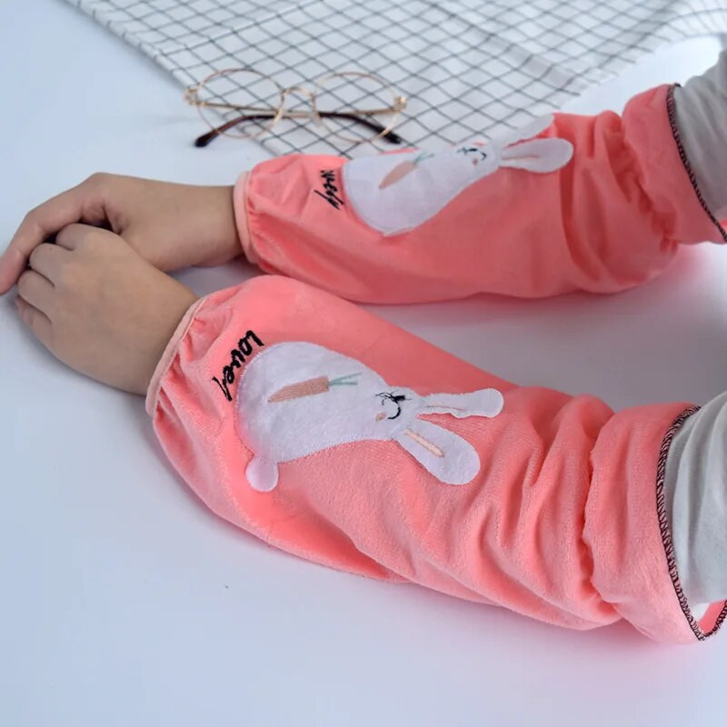 1 par kratkih dugih flaneliranih kaputa iz crtića zeca Zimski kaputi otporni na prašinu, rukavi, manšete, narukavi, pribor za čišćenje doma ND 033