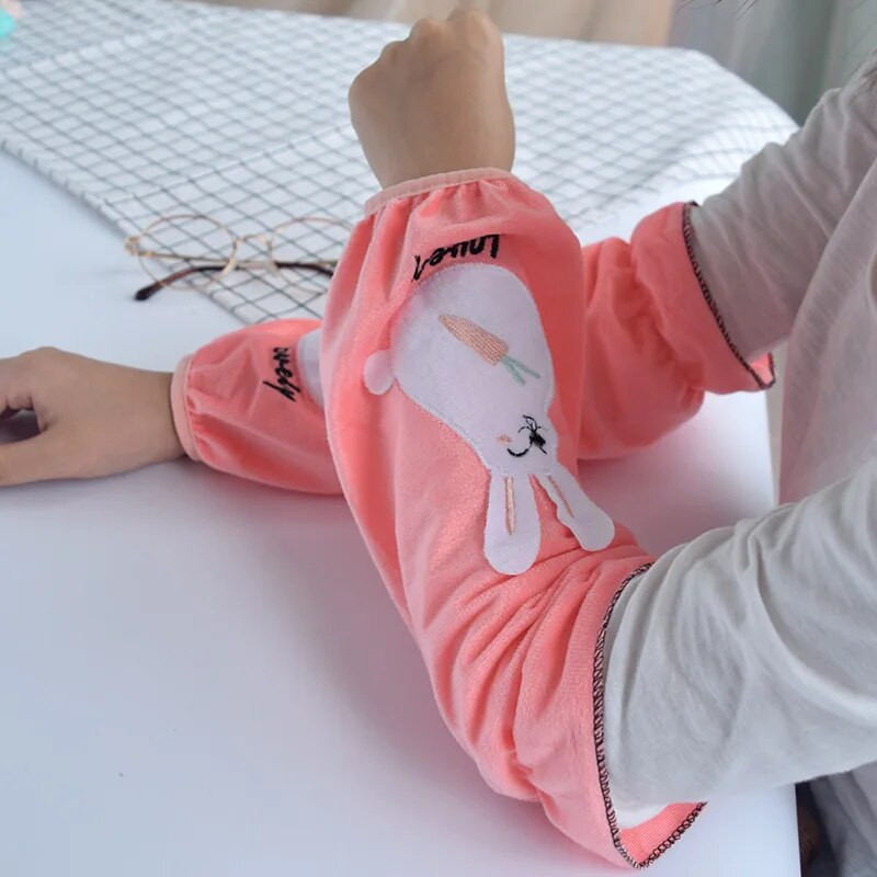 1 par kratkih dugih flaneliranih kaputa iz crtića zeca Zimski kaputi otporni na prašinu, rukavi, manšete, narukavi, pribor za čišćenje doma ND 033