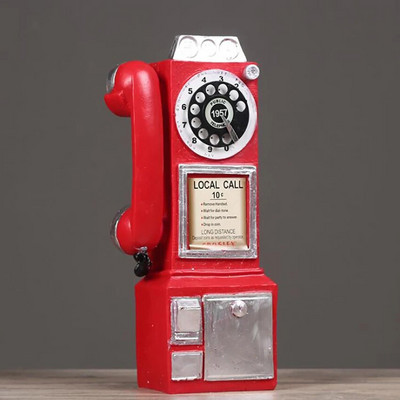 Retro brojčanik od smole Model telefonske govornice Vintage telefonska govornica Figurica za uređenje doma Ukrasi za kafiće Ukrasi za rukotvorine telefon