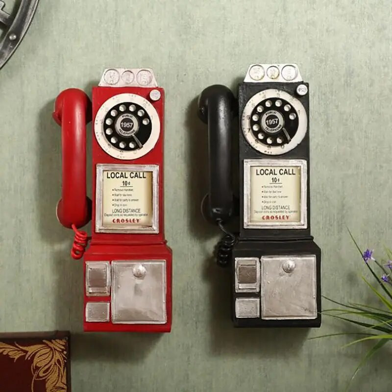 Retro brojčanik od smole Model telefonske govornice Vintage telefonska govornica Figurica za uređenje doma Ukrasi za kafiće Ukrasi za rukotvorine telefon