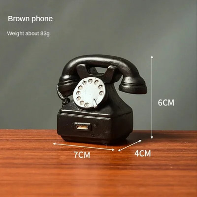 Vintage Műtárgyak Régiségek Figura Régi bútorok Telefon szobrok Mesterségek Retro Telefonmodell Otthoni Dísz Kávézó Dekoráció