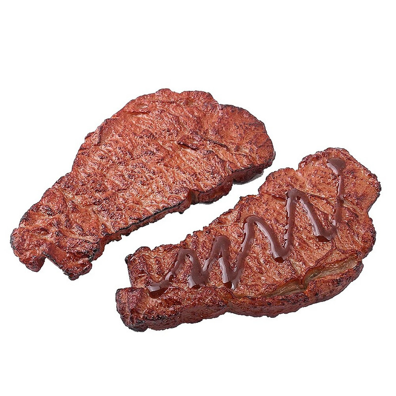 1 DB PVC szimuláció ételdísz steak modell barkácsolás élő fotózás kellékek Otthoni Konyha Fesztivál Mesterséges dekorációs kellékek