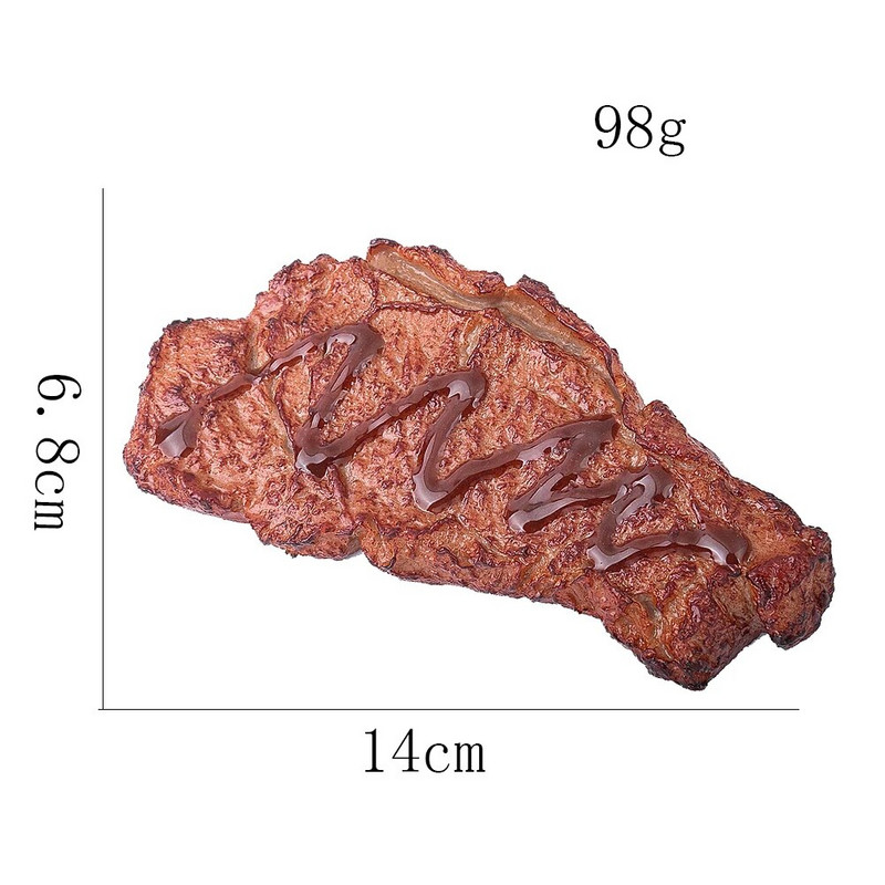 1 DB PVC szimuláció ételdísz steak modell barkácsolás élő fotózás kellékek Otthoni Konyha Fesztivál Mesterséges dekorációs kellékek