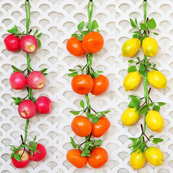 Τεχνητή προσομοίωση Σουβλάκια με χορδές πράσινου φρούτου φυτικά διακοσμητικά τοίχου σπιτιού Εστιατόριο Διακόσμηση κήπου κουζίνας