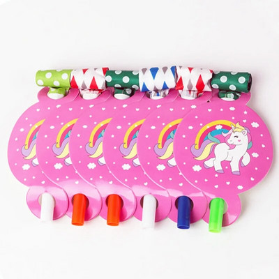 12db/tétel Unicorn Party Whistles Gyerek Születésnapi Party Blowing Dragon unicorn Blowout Baba gyerek születésnapi parti kellékek