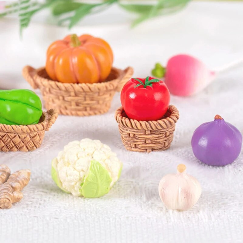 Simulált Zöldség Mini Hamis Zöldségmodell Mesterséges élelmiszerek Növényi díszek Tájkép Miniatűr Kiegészítők Lakásdekor