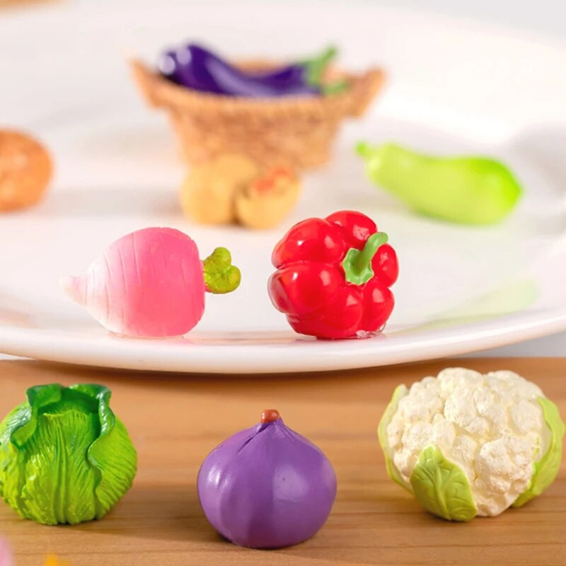 Simulált Zöldség Mini Hamis Zöldségmodell Mesterséges élelmiszerek Növényi díszek Tájkép Miniatűr Kiegészítők Lakásdekor