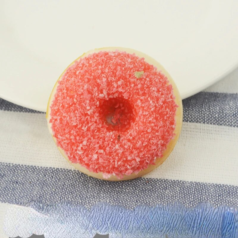 1 db 5 cm-es hamis fánk tortajátékok szimuláció fánkkenyér PU hamiskenyér, mesterséges étel műdesszert otthoni parti dekorációhoz